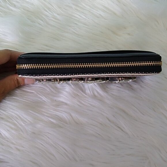 Deux Lux Ravello Crystal Embellished Woven Stripe Zip Around Wallet - Picture 3 of 15